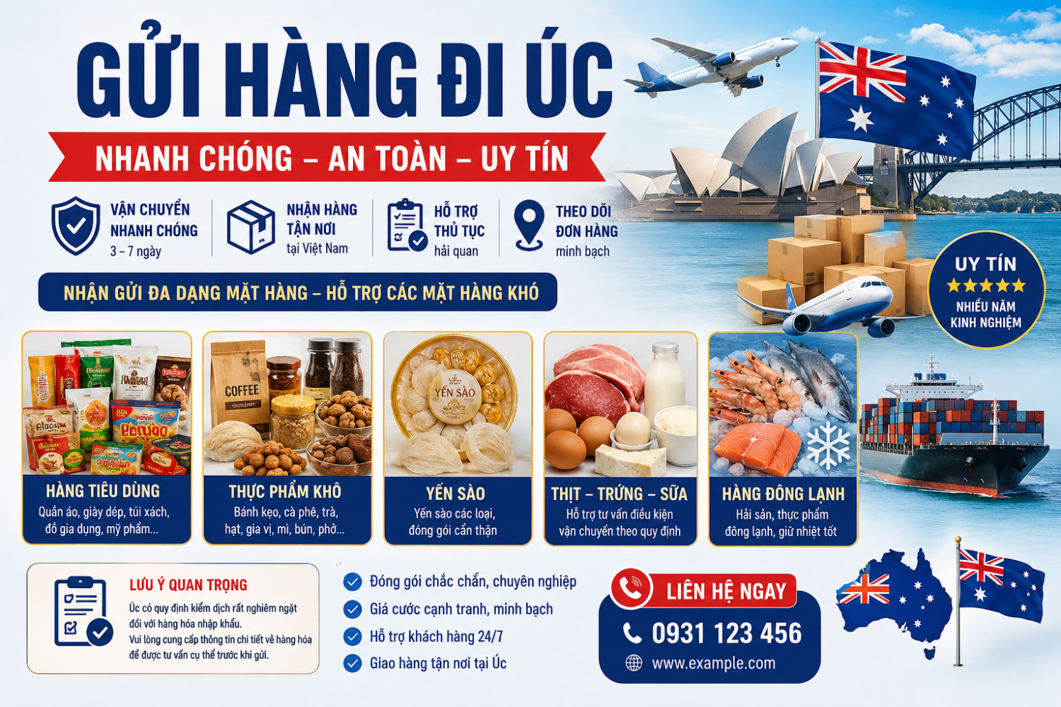 Gửi hàng đi Úc - Nhận Thuốc Tây, Thịt, Và Hàng Đông Lạnh